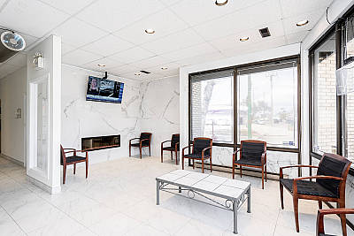 Reception area at North End Dental Clinic before renovations completed